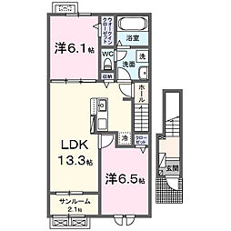 フェリス バリオ 2LDKの間取図画像