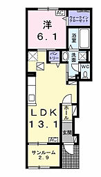 シャレー11 II 1LDKの間取図画像