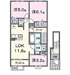 エトリエI 3LDKの間取図画像