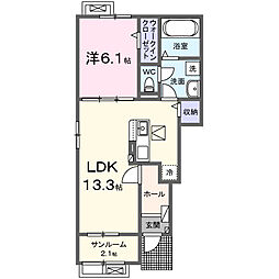 セイバリーVIII 1LDKの間取図画像