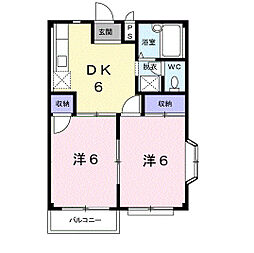 サニーコーポ3 2DKの間取図画像