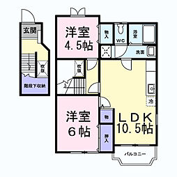 メゾン・ド・フルール 2LDKの間取図画像