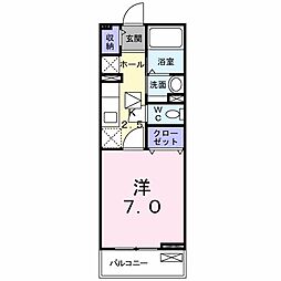サンリット・アイB 1Kの間取図画像