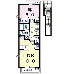 エクセランメゾンB 1LDKの間取図画像