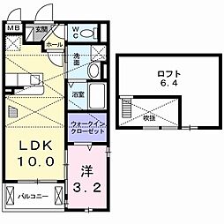 ルクール 1LDKの間取図画像