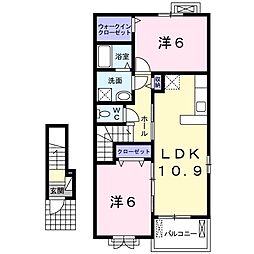 ディアコート大和 2LDKの間取図画像