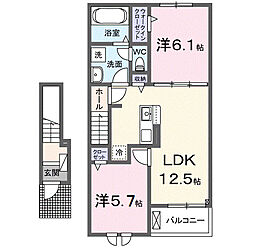 シンチェリータ 2LDKの間取図画像