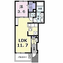 ブロッサムリアサ館 1LDKの間取図画像