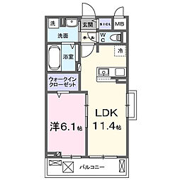 レゴリス ネオ 1LDKの間取図画像