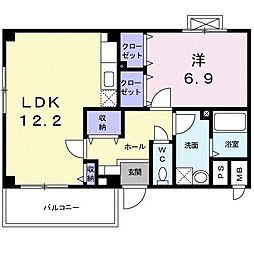 グランソレイユ 1LDKの間取図画像