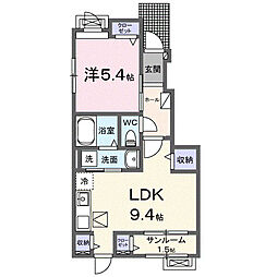 的場3丁目アパート(028675602) 1LDKの間取図画像