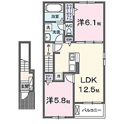グランメゾンBON 2LDKの間取図画像