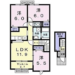 レジデンス・アクア2 3LDKの間取図画像