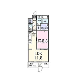 ロジュマンK 1LDKの間取図画像