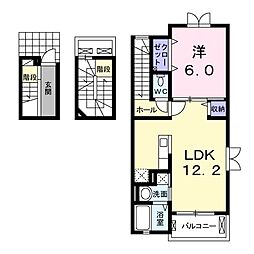 キューズエリシオンA 1LDKの間取図画像