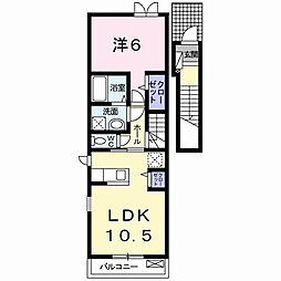ランコントル 1LDKの間取図画像