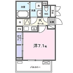 ラ・ベル・ヴィ 1Kの間取図画像