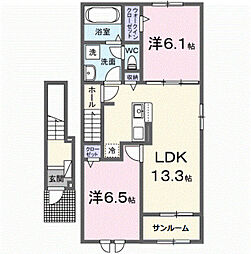 アベニューエース1 2LDKの間取図画像