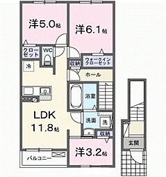アベニューエース2 3LDKの間取図画像