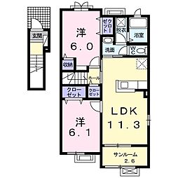 フェスティナ・レンテ 2LDKの間取図画像