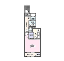 アルカンシェル 北花山 1Kの間取図画像