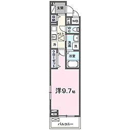サニープレイス朝倉I番館 1Kの間取図画像