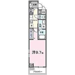 サニープレイス朝倉I番館 1Kの間取図画像
