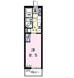 櫓（ｙａｇｕｒａ） 2階1Kの間取り