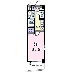 ブリッサ岩国 1Kの間取図画像