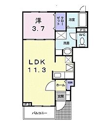 グリーンステージ 1LDKの間取図画像
