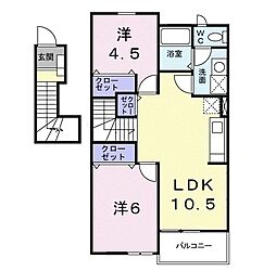 エトワールA 2LDKの間取図画像