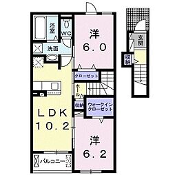 エトワール 2LDKの間取図画像