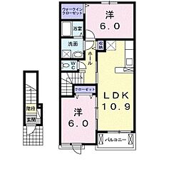 アルモニー大成 2LDKの間取図画像