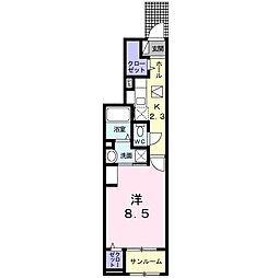 ラ・プエルタ 1Kの間取図画像
