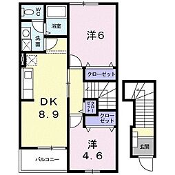 セトル1 2DKの間取図画像