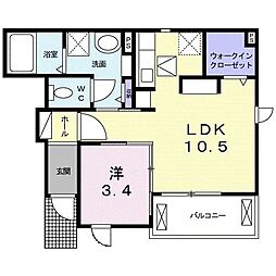 カーサ・グランデ 1LDKの間取図画像