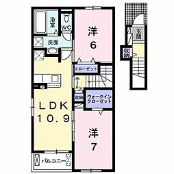 WestB 2LDKの間取図画像