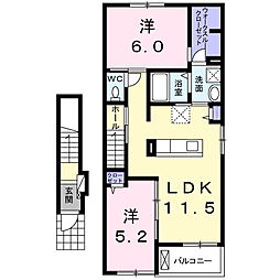 ルミナール 2LDKの間取図画像