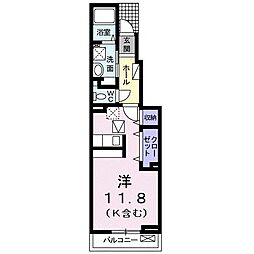 アン・ソレアードC ワンルームの間取図画像
