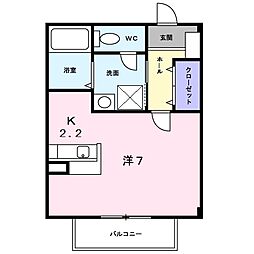 メゾンミルト 1Kの間取図画像