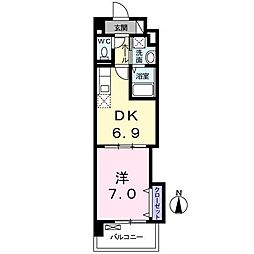 イリーデカーサ 1DKの間取図画像