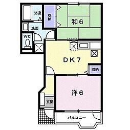 メゾン・ド・エスペランス3番館 2DKの間取図画像