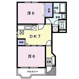 ヴァルト・C 2DKの間取図画像