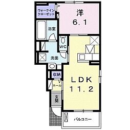 ラフランスD 1LDKの間取図画像