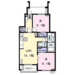 アロッジオ中野 2LDKの間取図画像