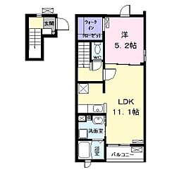 スィンスィアリー　II 2階1LDKの間取り