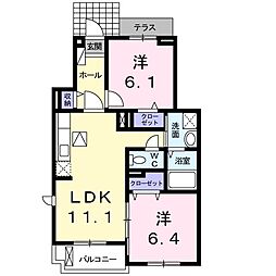 ローランドガーデン2 2LDKの間取図画像