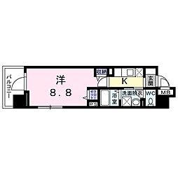 ルミナス 1Kの間取図画像