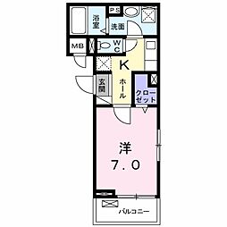 ベルアルカンシエル・S 1Kの間取図画像