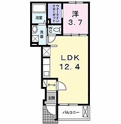 エヌ・フラット 1LDKの間取図画像